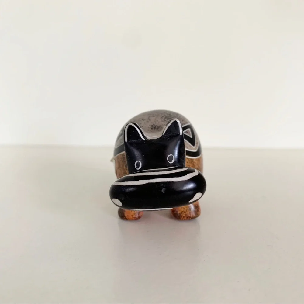 Stone hippo statuette